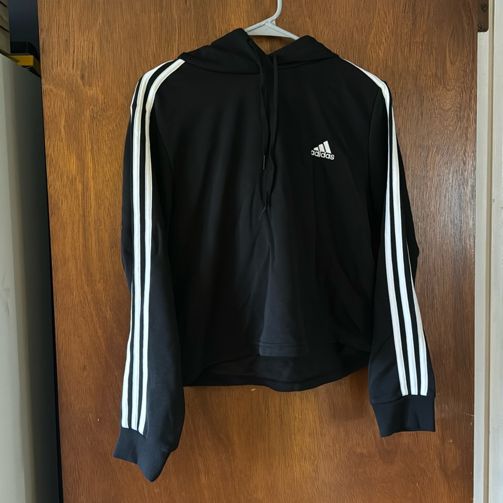 NWT Adidas Black & White Cropped Hoodie